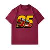 Men's 100% Cotton Crew Neck Short Sleeve T-Shirt, Cool 95 Racing Car Print Casual Comfortable Tee, Soft Breathable Summer Daily Wear Top for Racing Lo