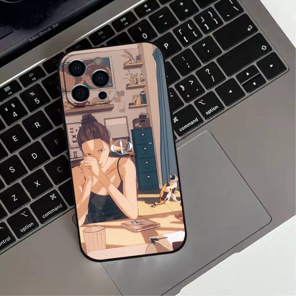 

MUSIC Y-YorushikaS ART Phone Case For iPhone 17,16,15,14,13,12,11 Plus,Pro Max,XS,Soft Silicone Black Cover iPhone16e