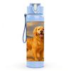 1PC Golden Retriever Beach Scene Print 750ml Color Plastic Sports Water Bottle Leakproof Flip Straw Lid Suitable for Sports Office Home Use