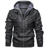 Leather Jacket Men's Slim Zip PU Jacket Fall Men's Leather Jacket Jacket Black