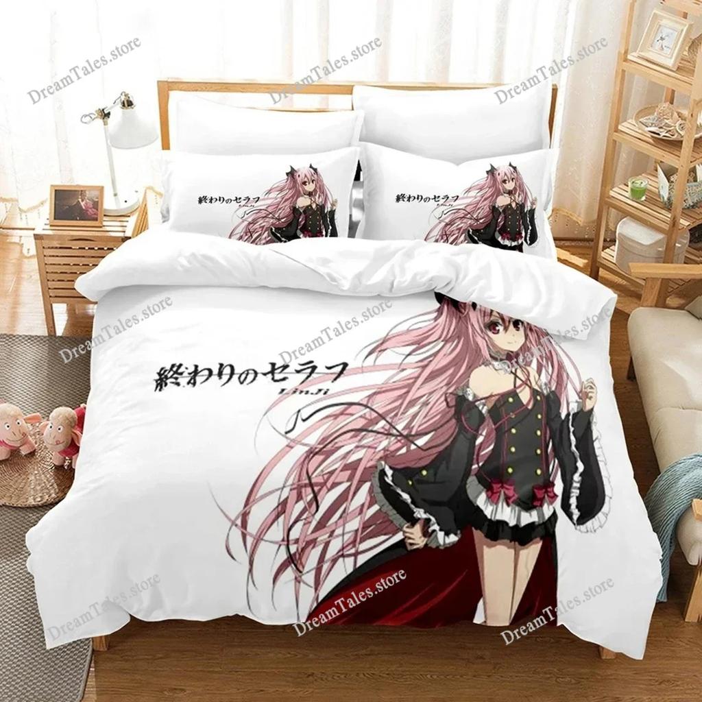 Home Textile Cartoons Seraph of The End Cover Duvet Cover Pillow Case Boy Girl Polyester Bedding Set King Queen Twin Size741