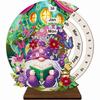 Special Shape Garden Gnome Diamond Painting Spinning Calendar Wooden Perpetual Desk Calendar Manual Rhinestones Wheeled Calendar