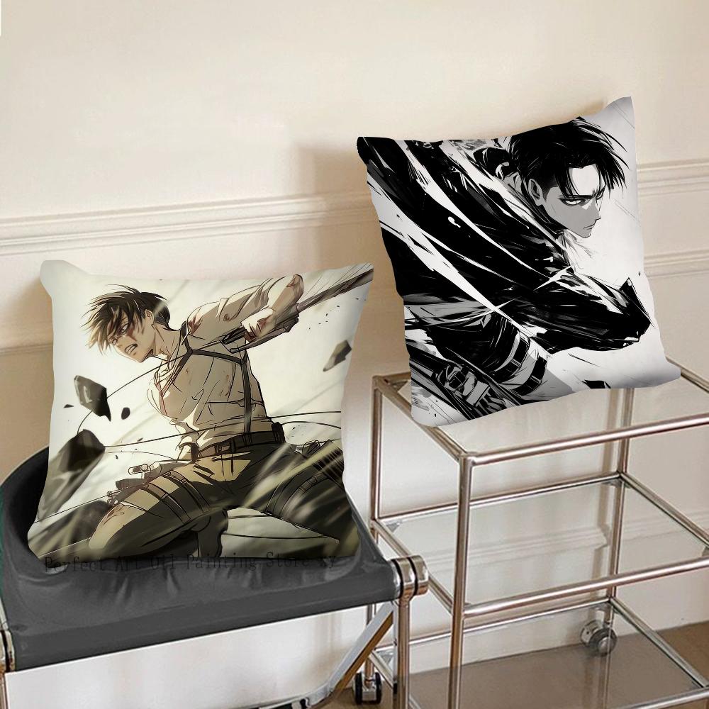 Levi Ackerman Attack On Titan Pillow Case Square Pillow Bedroom Sofa Leisure Comfort Cushion Car Living Room Home Decoration