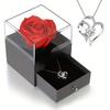 Exquisite Simulation Rose Box & Heart Necklace - Perfect for Women - Anniversary, Birthday, Christmas, Mothers Day Gifts