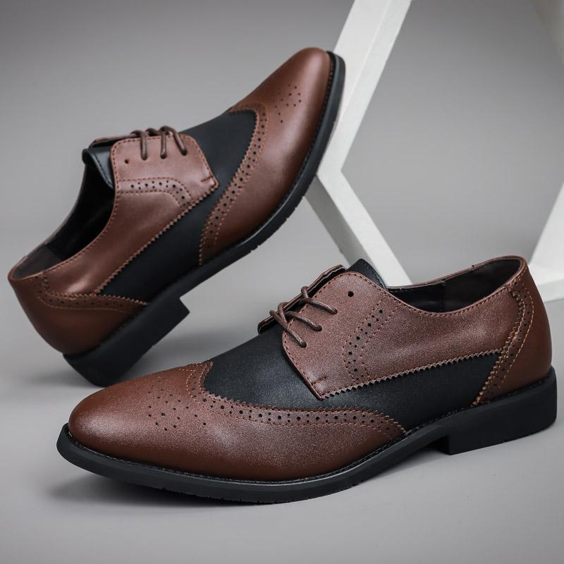 Fashion 2025 Elegantes Men's Casual Shoes High Quality Lace-up Non-Slip British Style All-match Leather Shoes for Men Plus Size 38-48