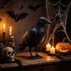 Realistic Crow Design Ornament, Crow Decoration with Feather Texture, Stable Base Waterproof Sun-Resistant Gothic Halloween Decor