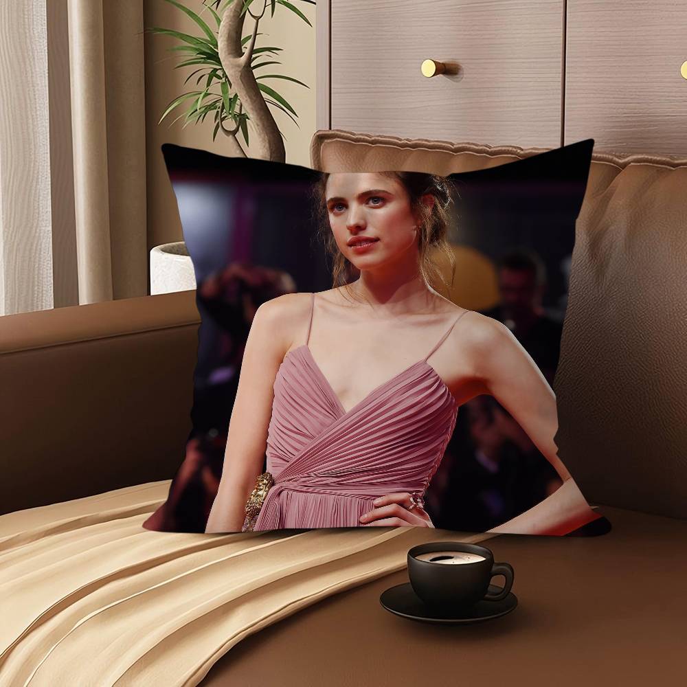 M-Margaret Q-Qualley Personalized Pillow Cover Kids Bedroom Wild Party Decor Pillowcase Kid Birthday Shower Gift