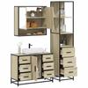 3 piece bathroom furniture set in Sonoma oak engineered wood