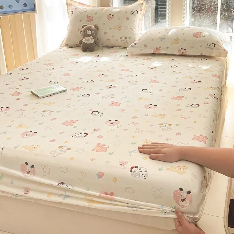 Pure cotton mattress single piece 100% cotton mattress protective cover non-slip and dust mattress protective cover cotton
