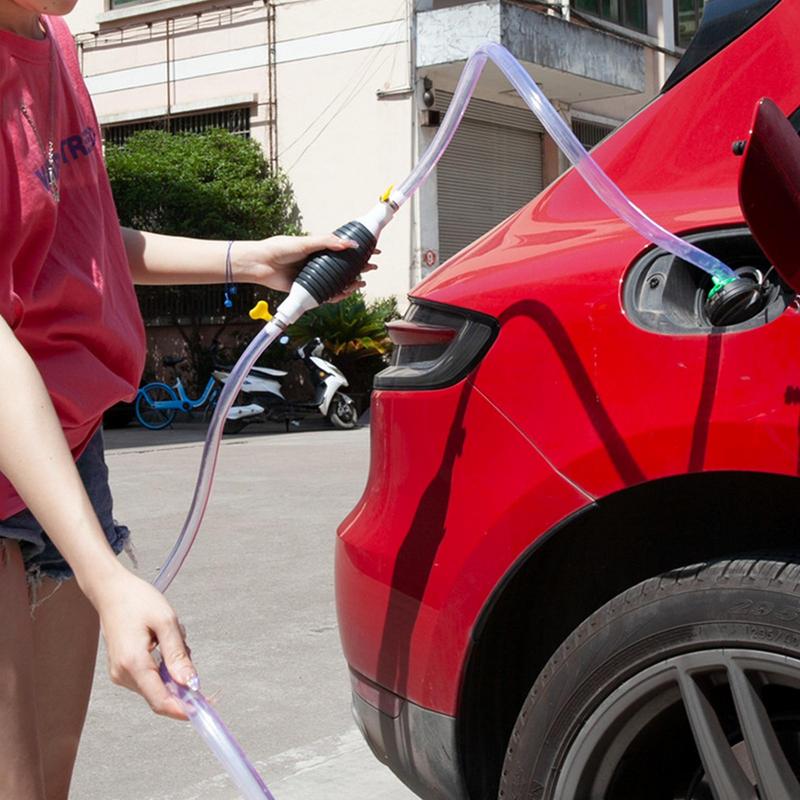 Hand Siphon Pump Manual Suction Siphon Pump Multifunctional Portable Extractor Transfer Kit For Oil Includes Valve Hose And