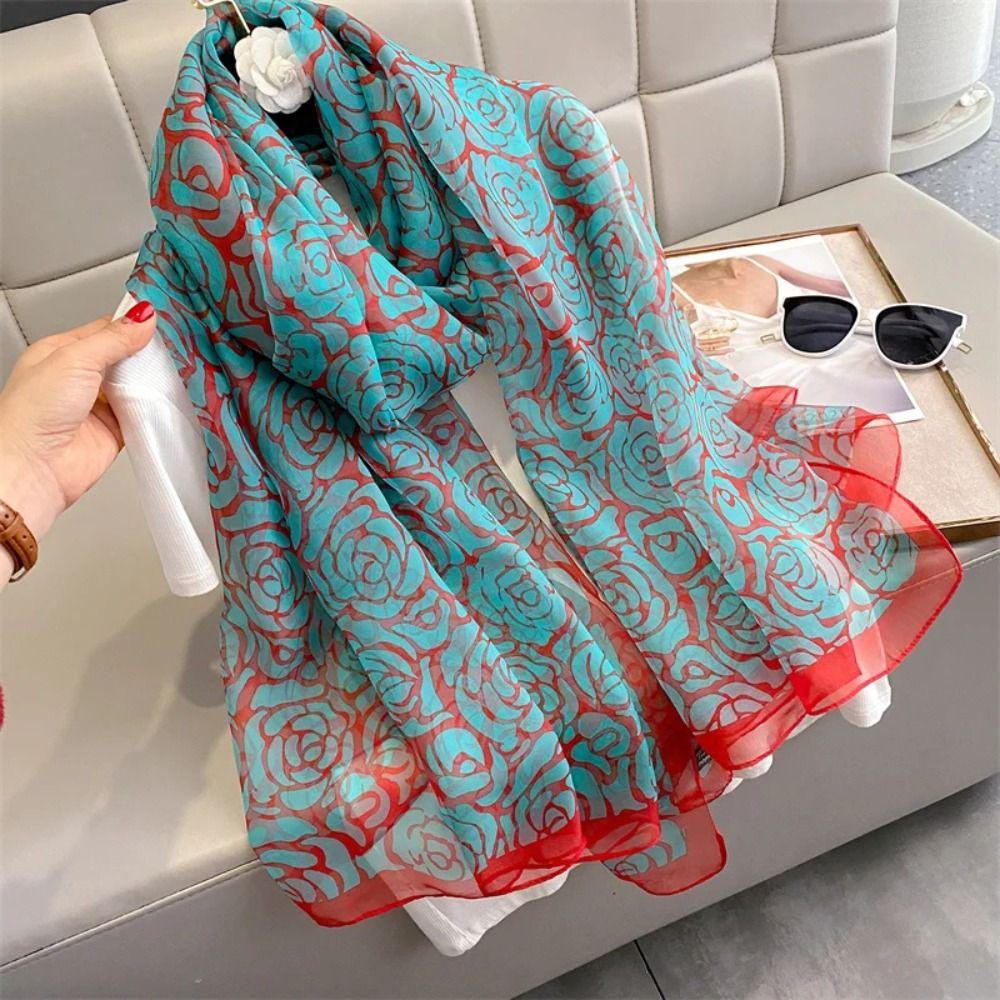 Print Silk Scarf Luxury Beach Bandana Women Hijab