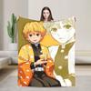 Kimetsu No Yaiba Blankets Fleece Zenitsu Anime Super Soft Throw Blanket for Airplane Travel Bed Rug