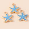 Leslie 10pcs Mix Cute Enamel Marine Organism Starfish Charms Pendants of Necklace Earrings Keychain Handemade DIY Jewelry Making