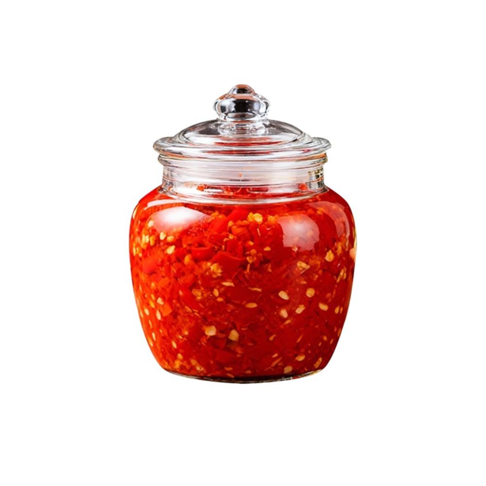 Practical Transparent Glass Pickle Jar Sealed Large Capacity Kitchen Storage Jar Large Open Mouth Reusable Kimchi Jar Grains