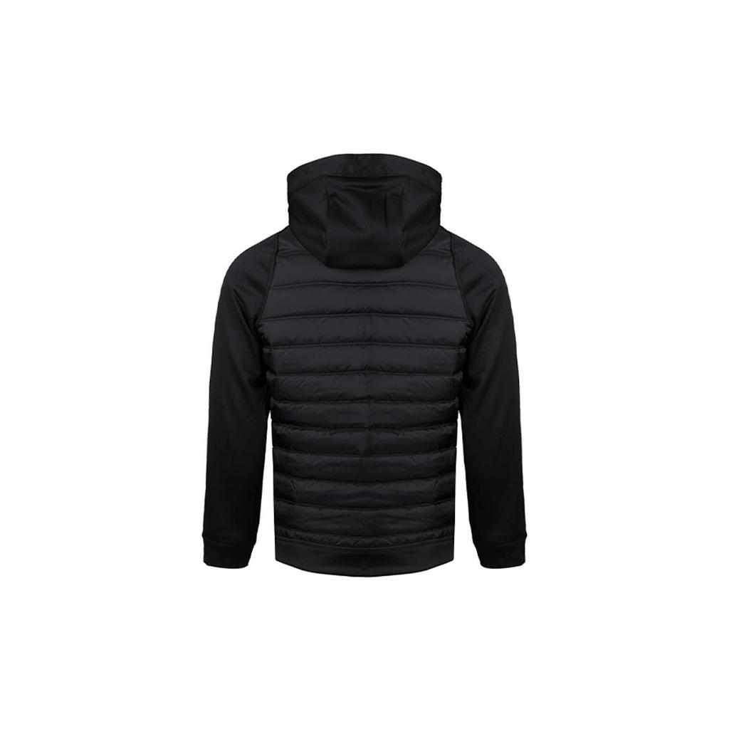 Nike Warme einfarbige Sport-Trainings-Baumwolljacke mit Kapuze für Herren Oberbekleidung Schwarz BV6299-010