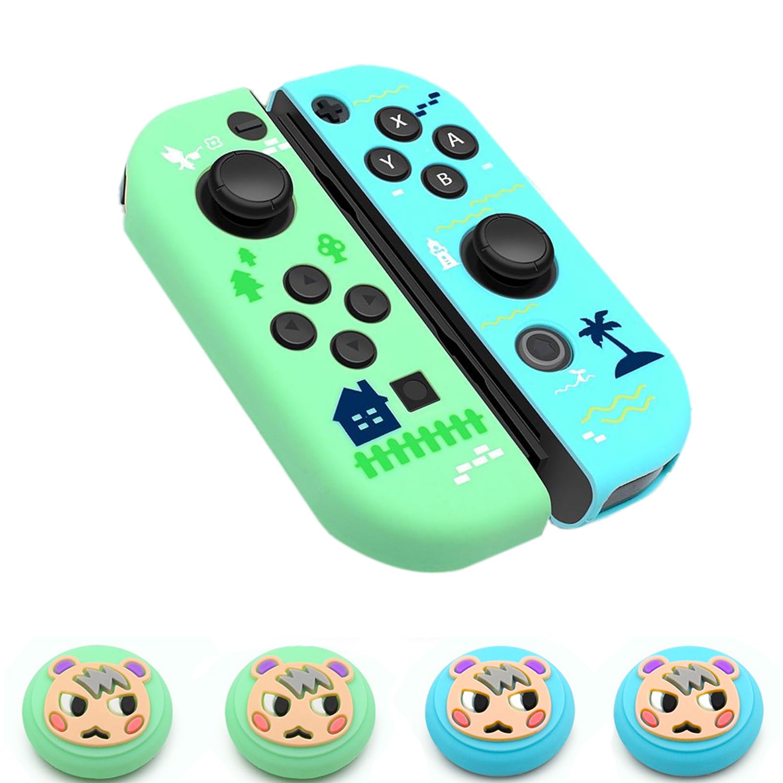 

Exclusive Silicone Cover for Joy Cons 4 x Stick Super Cute Theme Left and Right Handle Soft Easy to Put on and Take Super Ultra Stain Dust Compatible