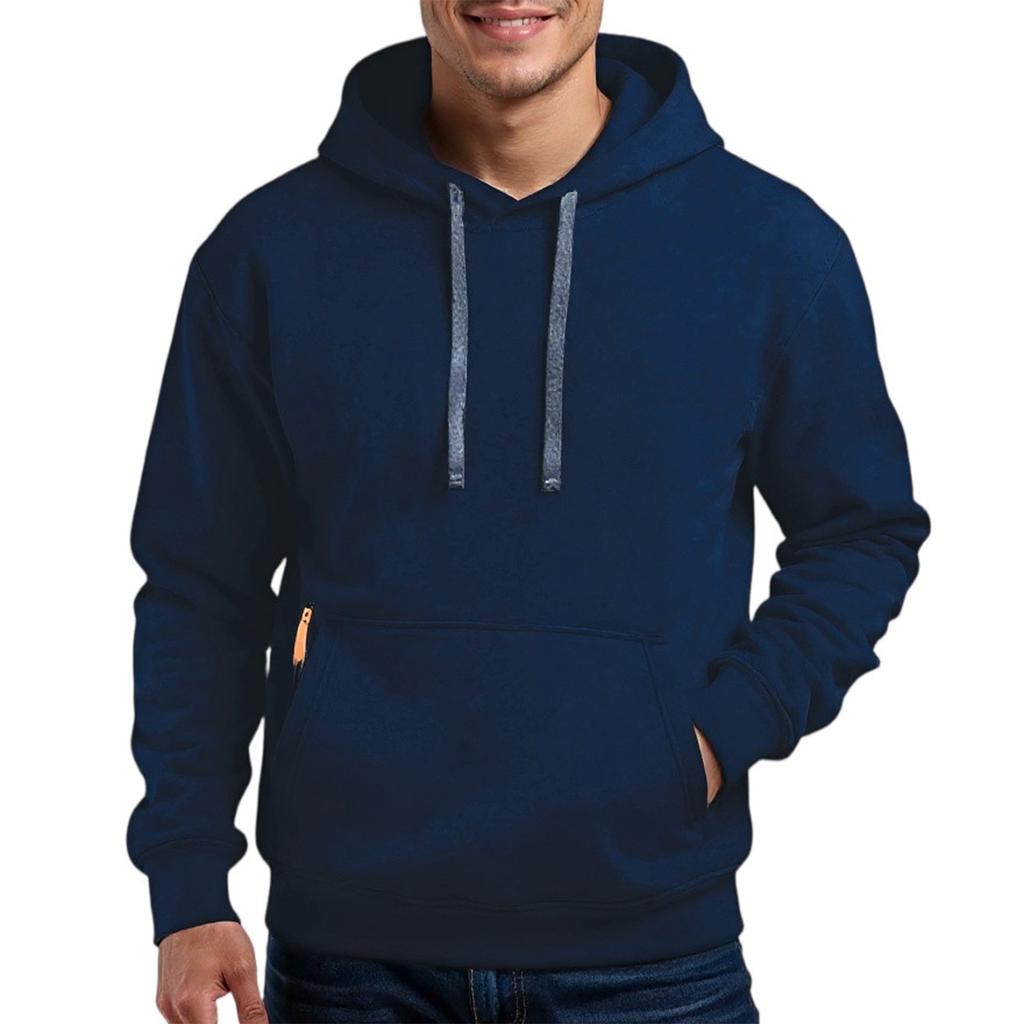 Men's Pullover Hoodie For Spring Trendy Hooded Casual Hoodie