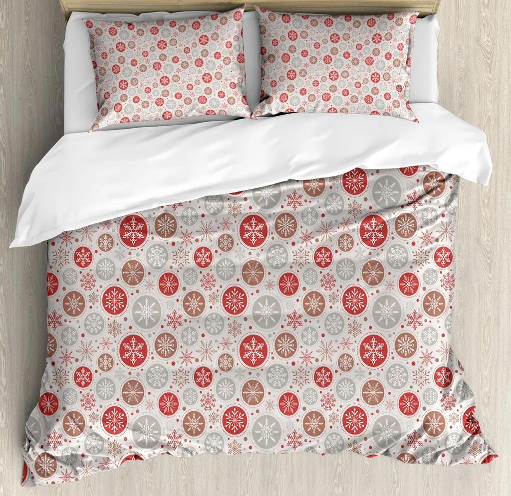 Comforter Winter Merry Xmas Theme Delicate Snowflakes Cold Freezing Weather Vintage Holiday Pattern Room Decorative Women Kids