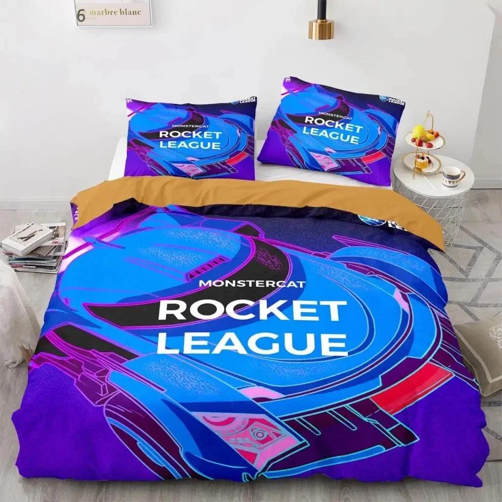 Set Biancheria da Letto Rocket League Copriletto Singolo Twin Full Queen King Size Auto Rocket League Set Letto Camera da Letto Ragazzi Copripiumino
