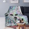 Wonderful Green Alien Universe Wondrous Cosmos With Planet And Stars Blanket Flannel Throw Blanket Plush for Bed Room Home Sofa