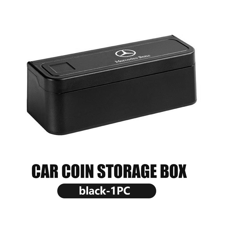 

For Benz Car Styling Coin Storage Box Plastic Coin Savings Box Organizer Accessories AMG Exclusive A C E R V Class CLA CLS C180