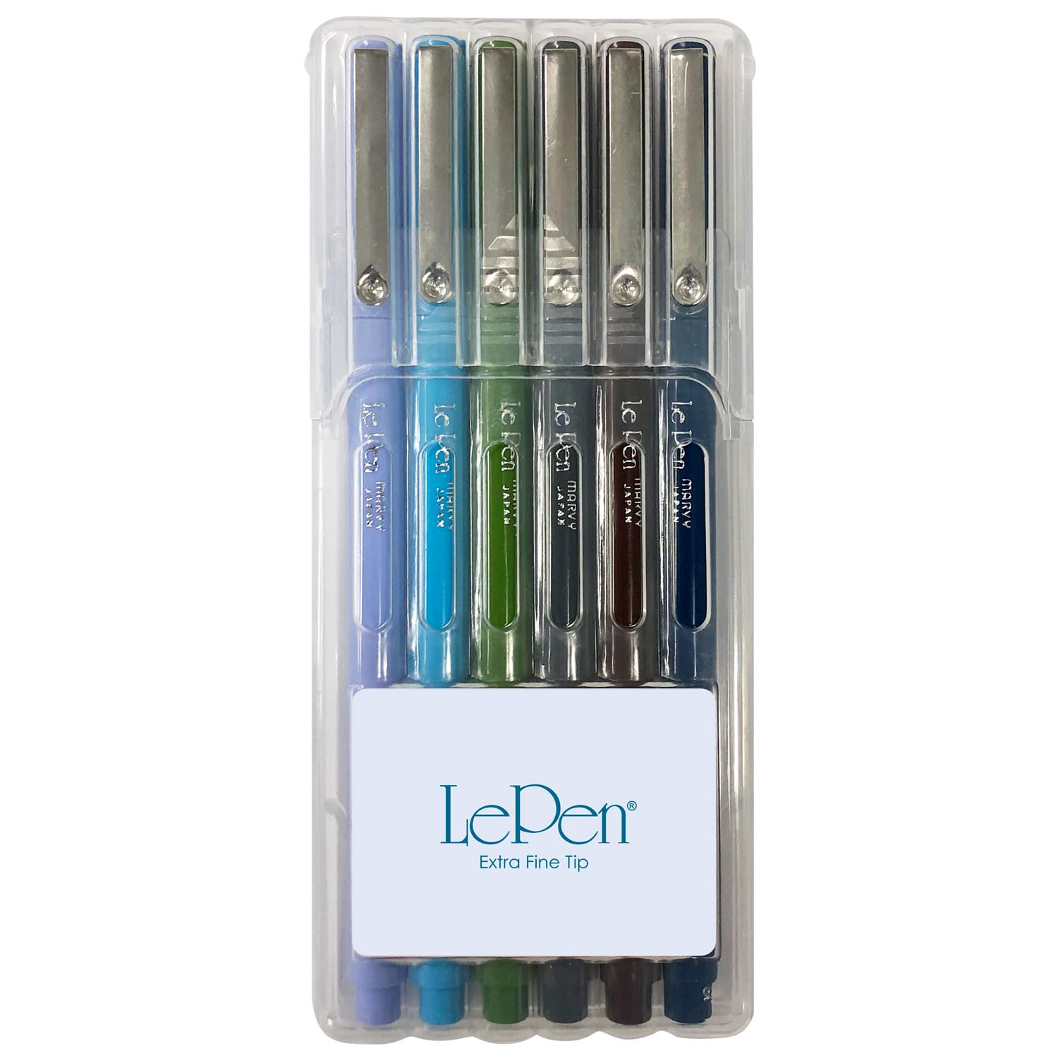 

Ручка Marvy Extra Fine Point Le D на водной основе, ручка, набор из 6 цветов, 4300-6D