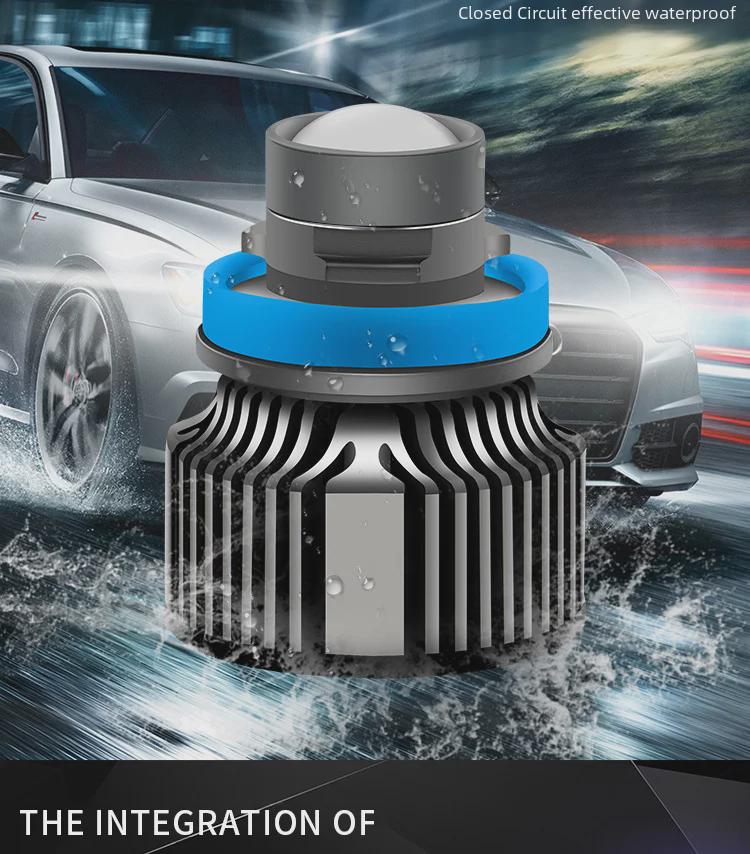 Dual-Color Automotive LED Fog Lights with Lens, H7/9005/9006/H11, Easy Installation