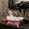 Artistic Resins Female Skeleton in Bathtub Statue Gothic Home Decors Bathing Skull Sculpture Figurine Desktop Ornament