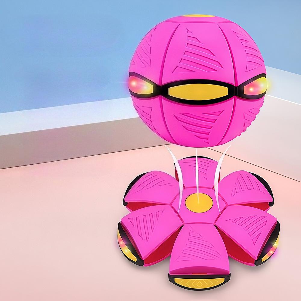 Non-Toxic Glowing Up Magic Saucer Ufo Ball Squishy Transformable Bouncing Ball Toy With 6 Light Parent-Child Interactive Kids Gift