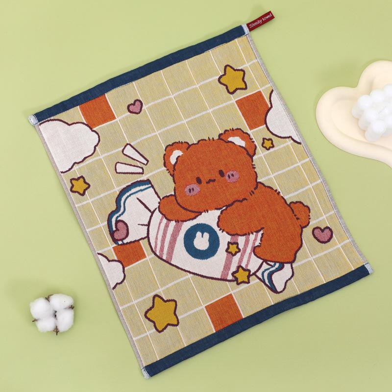 Pure Cotton Gauze Square Baby Cotton Soft Absorbent Small Towel Kindergarten Face Towel Children's Small Square Towel