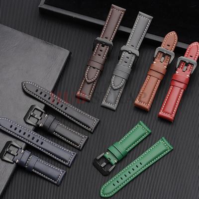 18mm 20mm 22mm 24mm Genuine Leather Watch Band Business High Quality Cowhide Stiching Strap Men Women Sport Bracelet Watchband