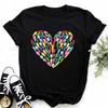 Maycaur New Finger Heart T Shirt Women Tops Korean Ulzzang Graphic Tees Women Fashion Women's T Shirts 90s Girls Black Shirt