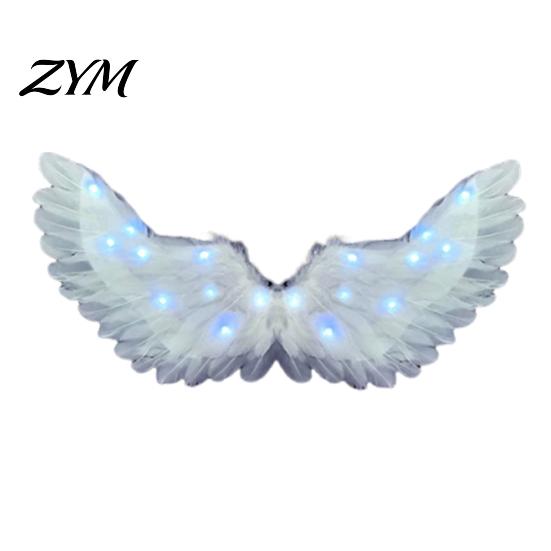 Christmas Angel Costume Accessories LED Light Up Wings Feather for Kids, Swan Glowing Fairy Wings, Halloween Cosplay Party Performance Props Theatre