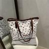 Fashion Large Capacity Pu Tote Bag For Women With Cherry Print Design Zipper Closure For Daily Use