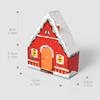 WTEMPO Christmas Red Cute House Shaped Design Gift Boxes Christmas Mini Presents Packaging Boxes Creative Foldable DIY Paper Favor Boxes