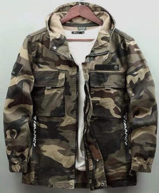 Aspersio Camouflage Hoodie and Pants Oversized Long Sleeve Fashion Cargo Long Set Army Green Men's Set, Stylish, Full-Zip, Workwear, Outdoor, Airsoft,