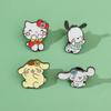 Cute Creative Personality Sanrio Metal Badge Pudding Dog Pacha Dog Alloy Oil Drop Brooch Accessories