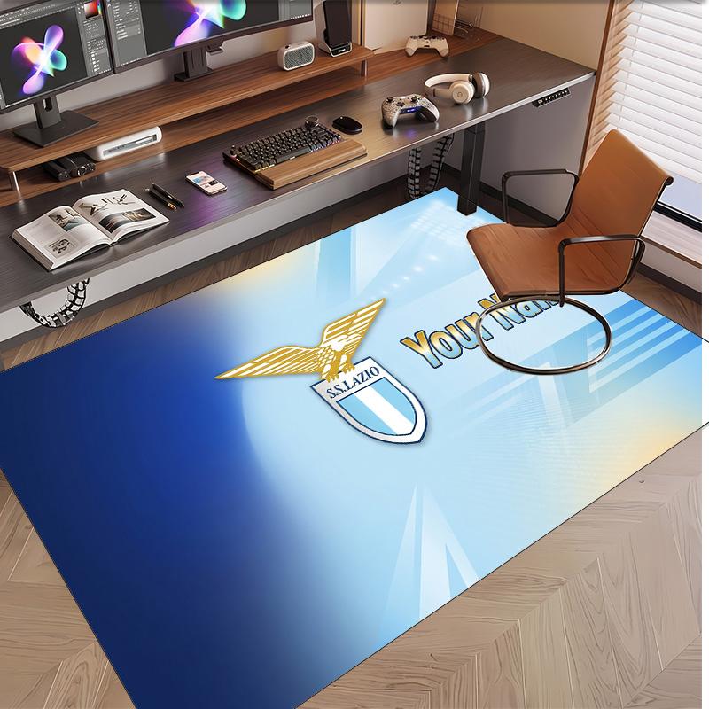 Personalized Crystal Velvet Carpet Lazio FC Pattern Non Slip Floor Rug
