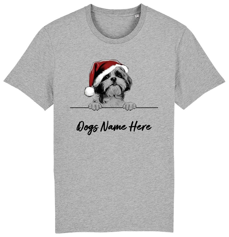 

SHIH TZU Personalised Christmas Dog T-Shirt Mens Womens Kids Dogs Name Gift Pet 3XL