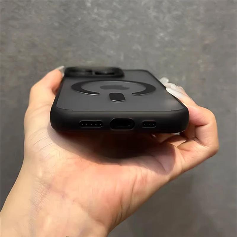 Translucent Matte Magsafe Magnetic Wireless Charge Case for iPhone 16 15 14 13 11 12 Pro Max Plus Jelly Bumper Shockproof Cover