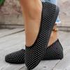 Women's Flat Shoes Spring New Round Head Shallow Mouth Cloth Surface Diamond Soft Sole Non-slip Single Shoes