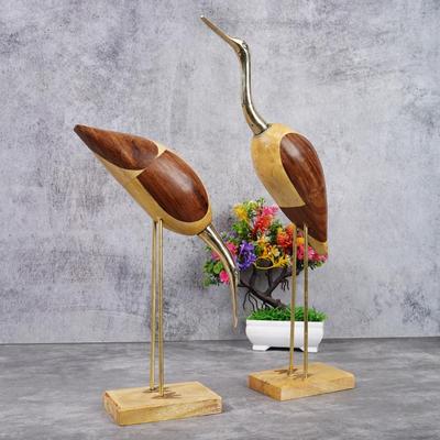 Swan Crane, Decorative Love Birds Showpiece, Antique Saras for Home Decor - Set of 2 (16inch)