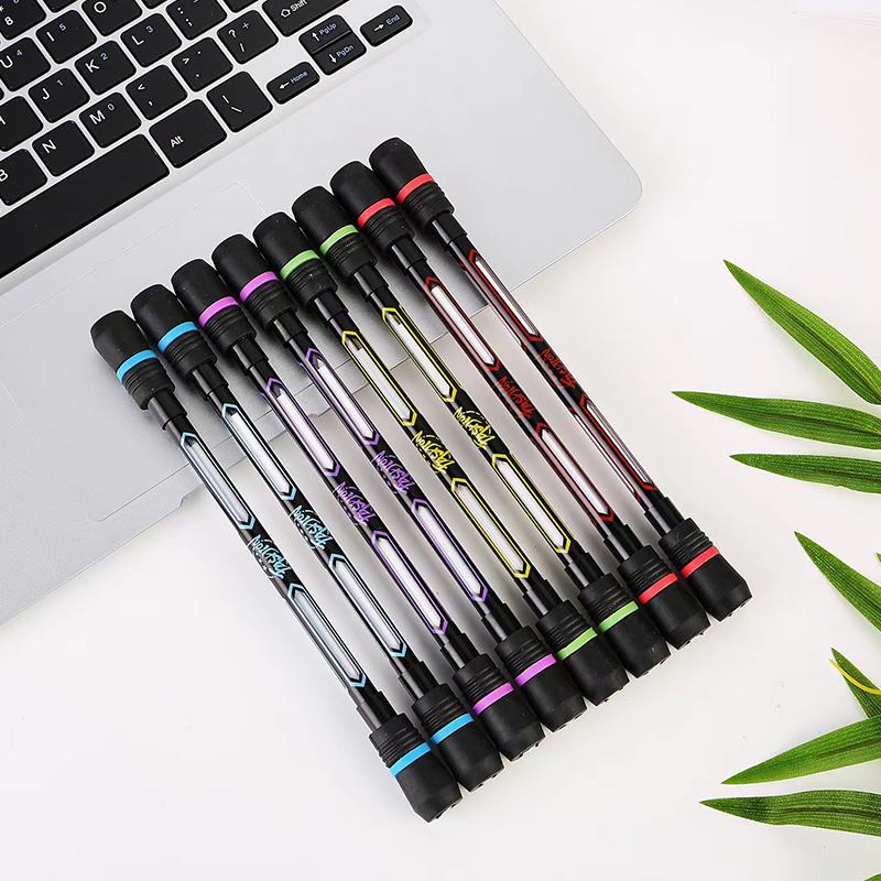 4PCS Colorful Spinning Pen Finger Flexibility Training Stress Release Gel Pen Blue Yellow Red Purple Pen Festival Party Gift ZYF