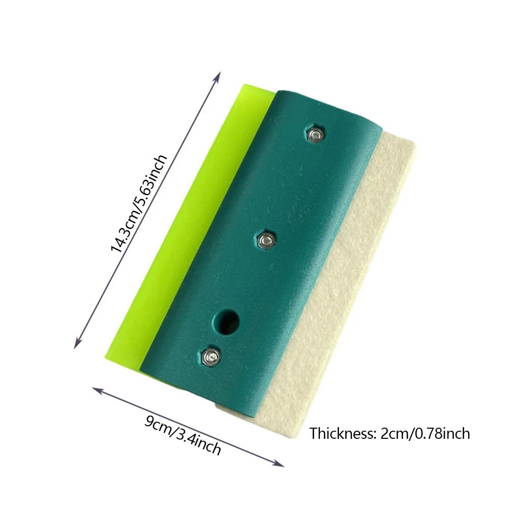 2 in 1 Window Tint Tool Double Side Wool Felt Squeegee Soft Rubber Scraper Vinyl Car Wrap Film Installing Water Remover