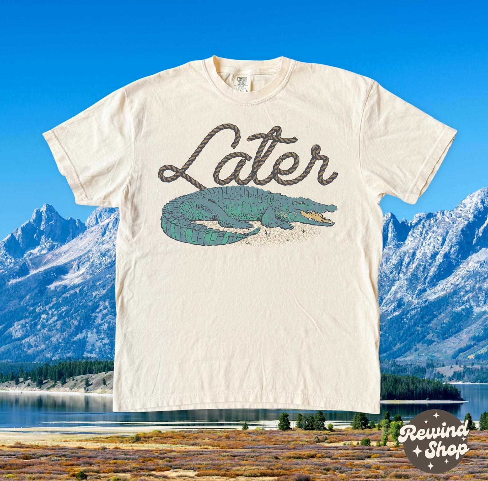 Later Gator Comfort Colors T-Shirt - Retro Alligator Graphic Tee - Florida Lover Shirt XL