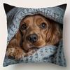 1/4pcs Cute Dog Pattern Pillowcase Sofa Cushion Cover Home Bedroom Room Decoration