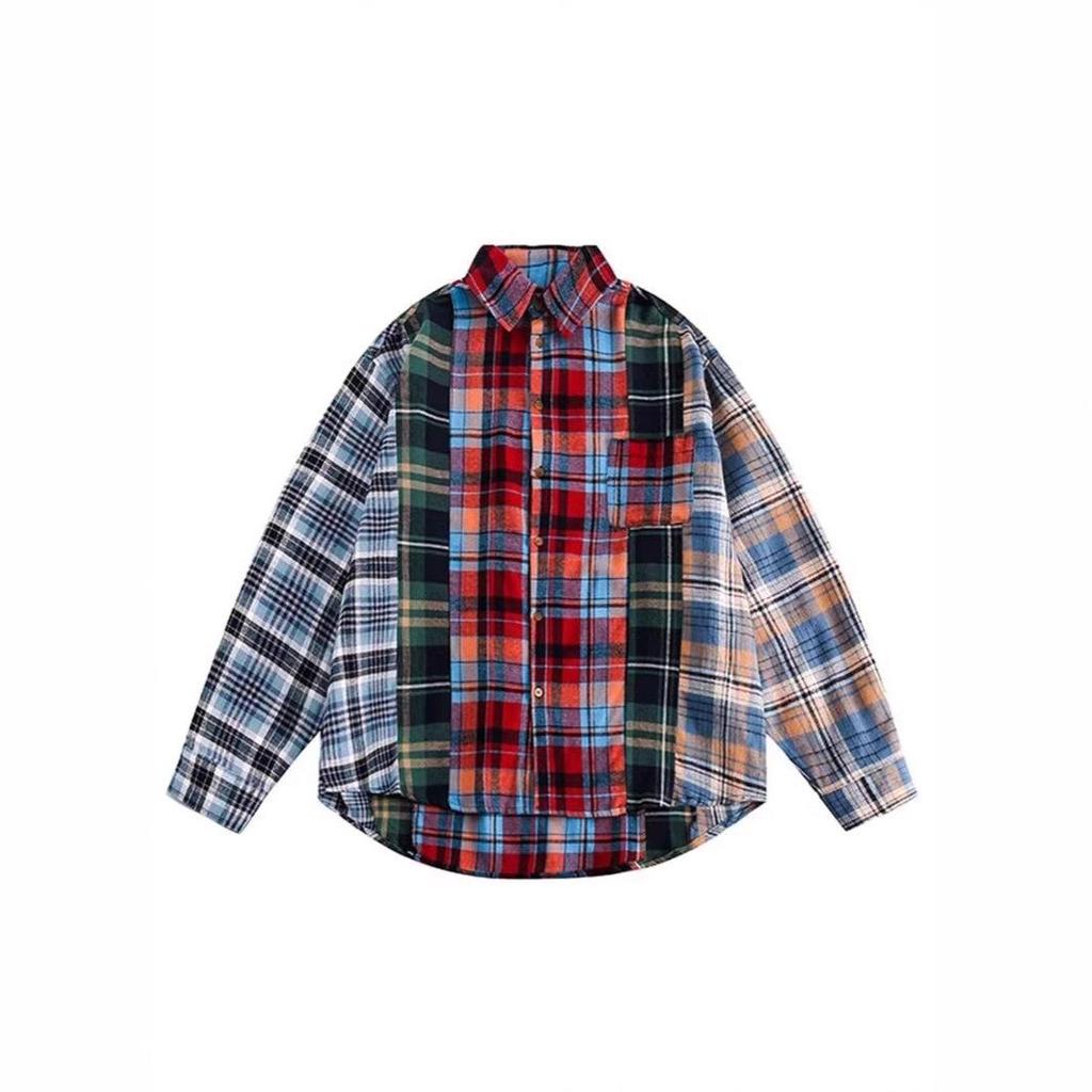 Korean Retro Plaid Long-Sleeve Unisex Shirt Jacket - 2024 Spring Trend