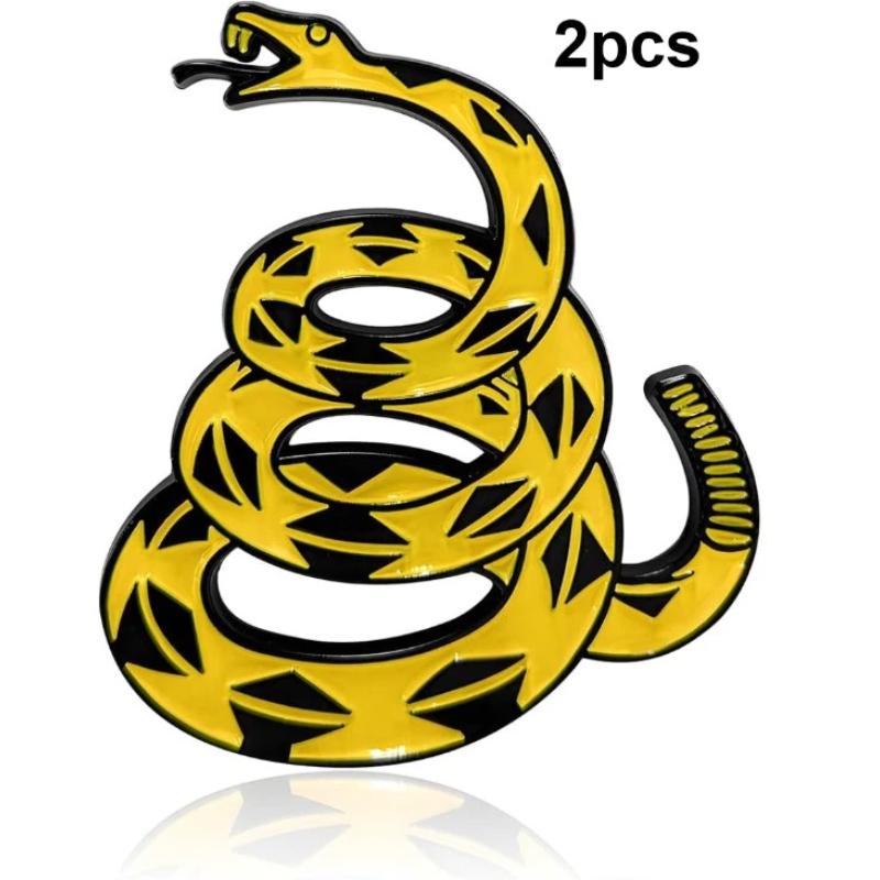 2pcs 3D Snake Metal Car Emblem Badge Sticker Decal for Automotive, Truck, SUV, Motorcycle