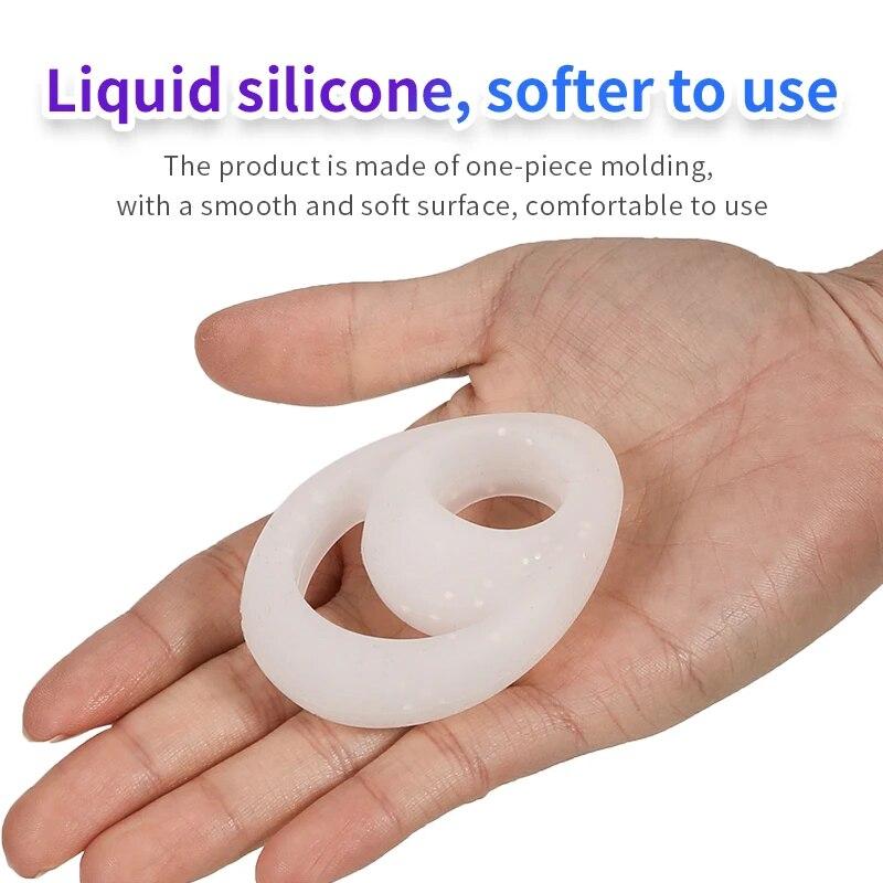 New Two-hole Semen Lock Ring Delay Penis Ring Dick Enlargement Long Lasting Silicone Cock Ring Sex Toys For Couples Flirt Adults