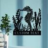 Metal Seahorse Wall Art Nautical Ocean Beach Decor Steel Marine Life Sign